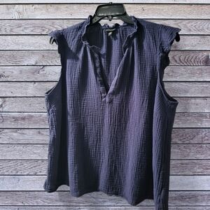 Torrid Elegant Sleeveless Navy Blouse